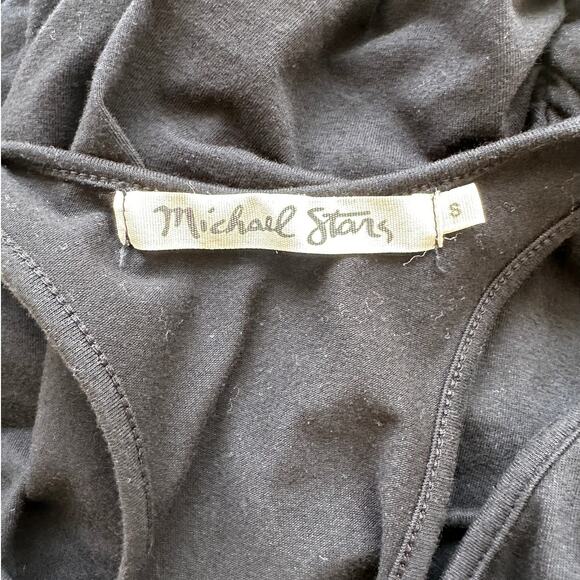 Michael Stars Black Midi Maxi Racerback Ruched Side Tank Dress Small - Picture 7 of 12